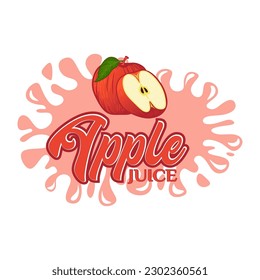 Apple fruit juice logo design, with fresh apple fruit icon with water splash. Perfect for drink labels, juice drink icons or drink product stickers
