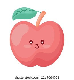 apple fruit kawaii style character