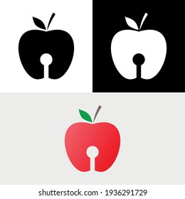Fruta de Apple con agujero de llave, logotipos abstractos
