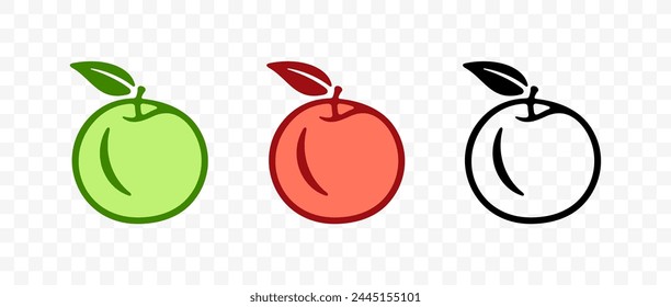 Apple fruit with leaf, food and plant, graphic design. Garden and agriculture, harvest, fruity, nature and gardening, vector design and illustration