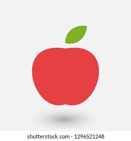 Apple fruit with leaf. Vector illustration.