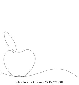 Apple fruit line drawing, vector illustration	