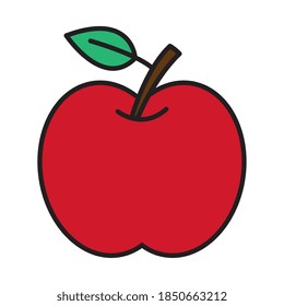 Apple fruit line and fill style icon design, healthy organic food theme Vector illustration