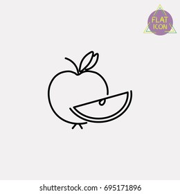 apple fruit line icon
