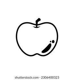 Apple fruit line icon isolated on white background