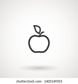 Apple fruit line icon. Organic nutrition healthy food. Hand draw illustration. Apple Isolated on white background. - Vector.