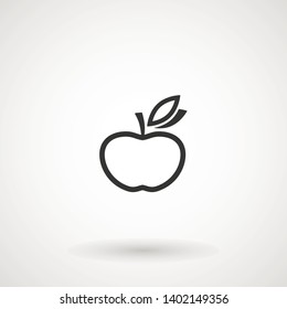 Apple fruit line icon. Organic nutrition healthy food. Hand draw illustration. Apple Isolated on white background. - Vector.