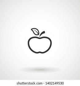 Apple fruit line icon. Organic nutrition healthy food. Hand draw illustration. Apple Isolated on white background. - Vector