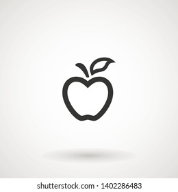 Apple fruit line icon. Organic nutrition healthy food. Hand draw illustration. Apple Isolated on white background. - Vector