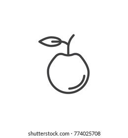 Apple fruit line icon, outline vector sign, linear style pictogram isolated on white. Symbol, logo illustration. Editable stroke