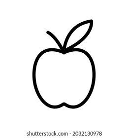 Apple fruit line icon vector template