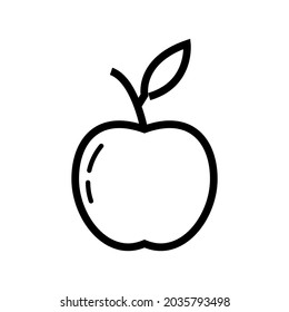 Apple fruit line icon vector template
