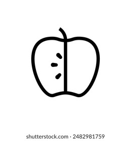 Icono de línea de manzana Plantilla de diseño de Vector e ilustración con trazo editable