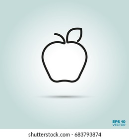 Apple Fruit Line Icon Vector