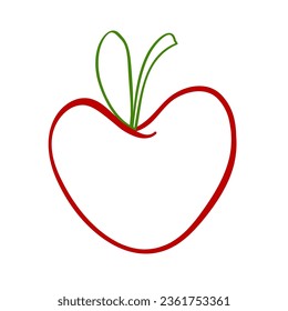 apple fruit line style art drawn