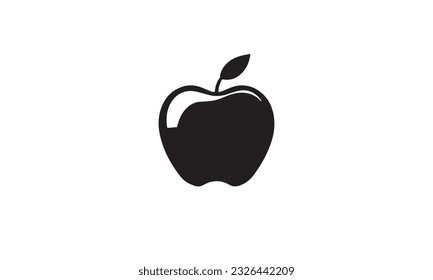 Apple fruit logo black simple flat icon on white background