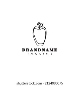 apple fruit logo cartoon icon design template black modern cute vector illustration