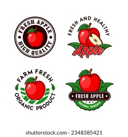 Colección de diseño de logotipo de fruta de Apple para productos de marca, logotipo de tienda, sello, banner y más