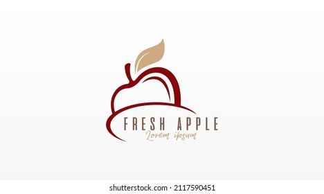 Apple Fruit Logo Design Concept Vector. Fruit Logo Template Vector