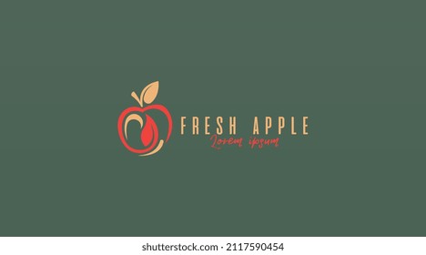 Apple Fruit Logo Design Concept Vector. Fruit Logo Template Vector