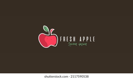 Vector de diseño del logotipo de Apple Fruit. Vector de plantilla de logotipo de frutas