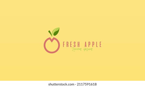 Vector de diseño del logotipo de Apple Fruit. Vector de plantilla de logotipo de frutas