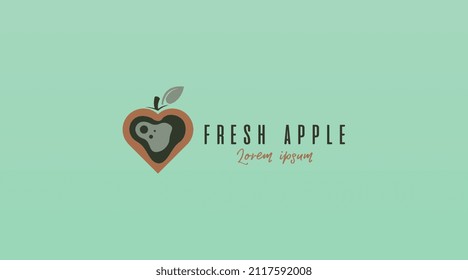 Apple Fruit Logo Design Concept Vector. Fruit Logo Template Vector