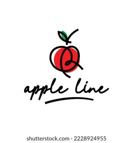 Design-Konzept für das Design des Apple Fruit Logos Vektorgrafik. Vorlage für das Fruchtlogo, Vektorgrafik