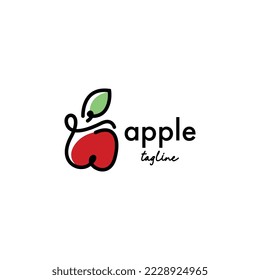 Vector de diseño del logotipo de Apple Fruit. Vector de plantilla de logotipo de frutas