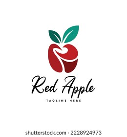 Vector de diseño del logotipo de Apple Fruit. Vector de plantilla de logotipo de frutas
