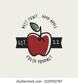 Vector de diseño del logotipo de Apple Fruit. Vector de plantilla de logotipo de frutas