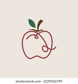 Apple Fruit Logo Design Concept Vector. Fruit Logo Template Vector