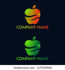 Apple Fruit logo design illustration, apple vector illustration with gradient color