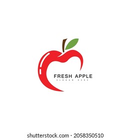 Apple fruit logo fresh fruit vector illustration
