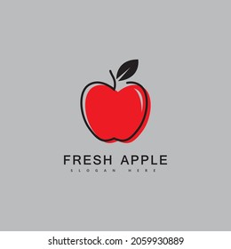 Apple fruit logo fresh fruit vector illustration