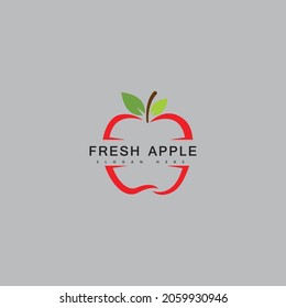 Apple fruit logo fresh fruit vector illustration