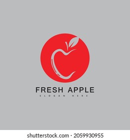 Apple fruit logo fresh fruit vector illustration