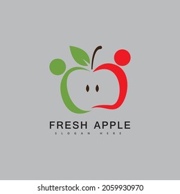 Apple fruit logo fresh fruit vector illustration