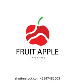 Apple Fruit Logo, Garden Plant Vector, Symbol Design Illustration Template