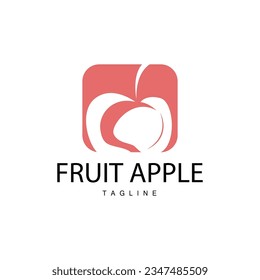 Apple Fruit Logo, Garden Plant Vector, Symbol Design Illustration Template
