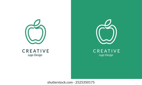 Vector del icono del logotipo de la fruta de manzana. Ilustración de diseño de logotipo de manzana simple moderna