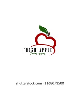Apple fruit logo vector. Fresh fruit logo template