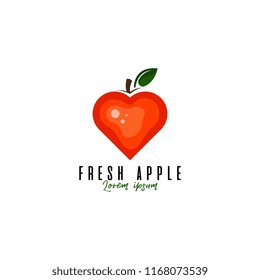 Apple fruit logo vector. Fresh fruit logo template