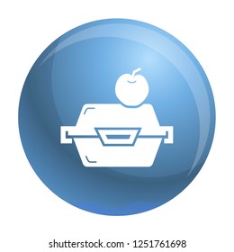 Apple fruit lunchbox icon. Simple illustration of apple fruit lunchbox vector icon for web design isolated on white background