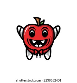 Apple Fruit Mascot Cute Design
