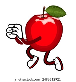 apple fruit mascot doodle character