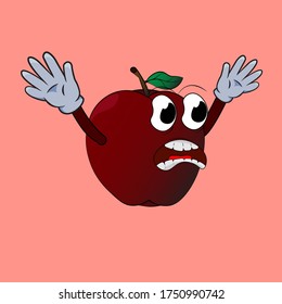 gesto de mascota de frutas de manzana bueno para publicidad y explicación