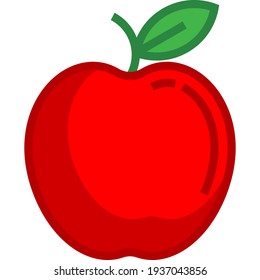 Apple fruit for a more natural life. Fruit vector drawing. Apple icon.

