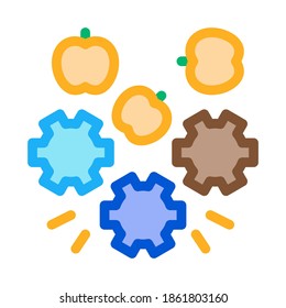 fruta de manzana en un vector de icono transportador. fruta de manzana en señal transportadora. ilustración de símbolo de color