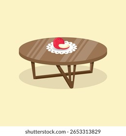 fruta de maçã na mesa redonda ilustração design vetor